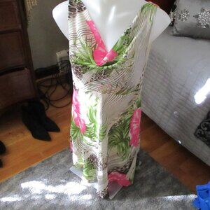 nwot sheri Martin new yorrk sz 12 floral dres with cowl neck stunning
